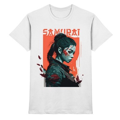 Samurai Kriegerin T-Shirt Japan Streetwear Shirt für Bushido Kampfsport Fans
