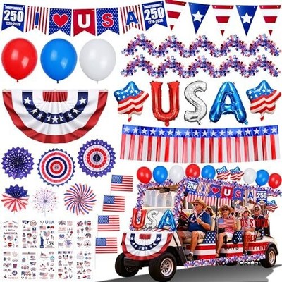 4th of July Golf Cart & Parade Float Decorations Kit, Classic Heritage