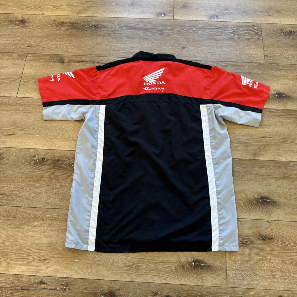 Camisa masculina Honda Racing L Joe Rocket botão para cima Pit Crew Woody Woodpecker - Imagem 2 de 4