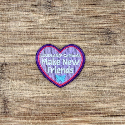 Embroidered Patch LEGOLAND California Make New Friends Heart 2.25in
