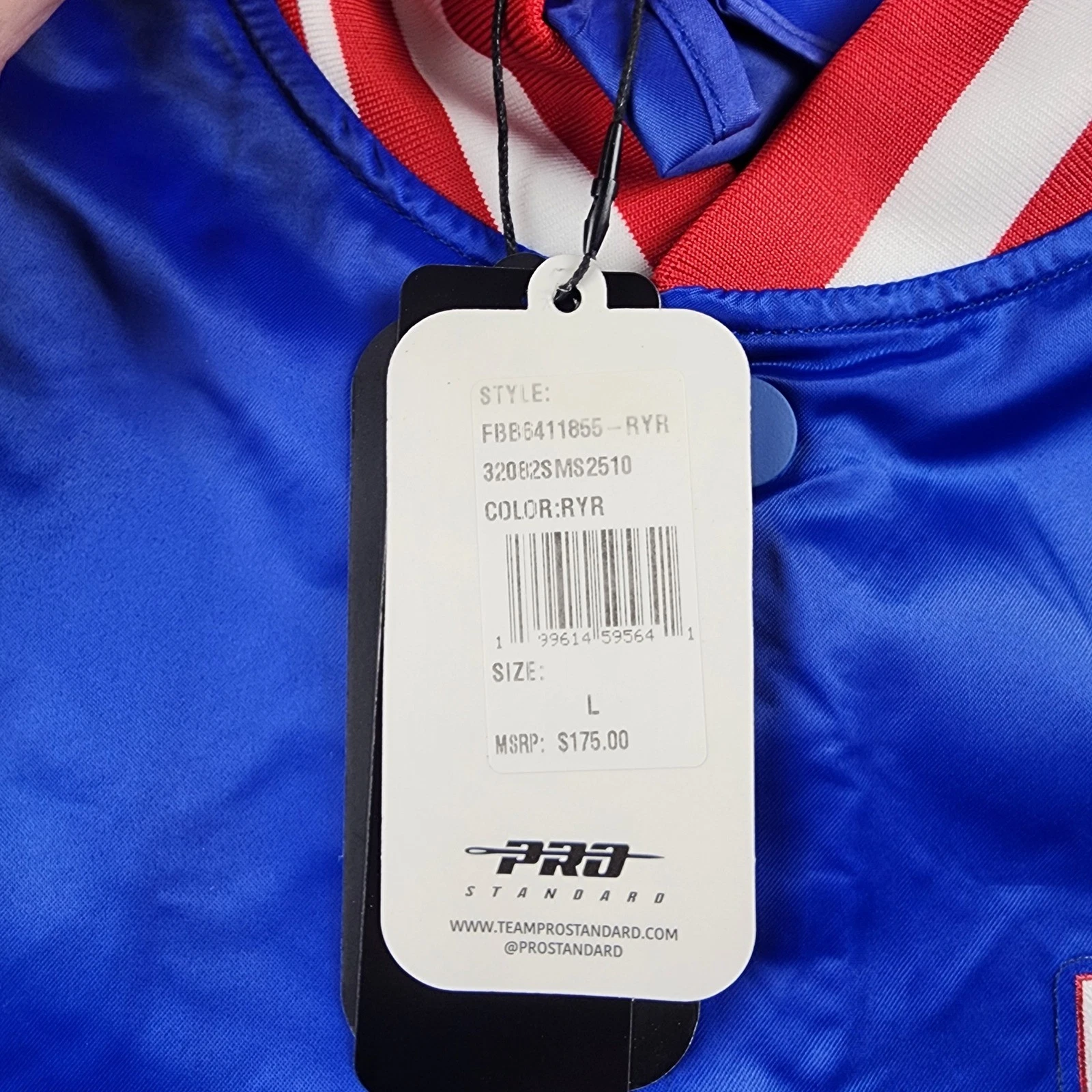 Pro Standard Buffalo Bills Varsity Jacket Mens L Blue NWT Satin NFL Bomber Sport - product detail image 5