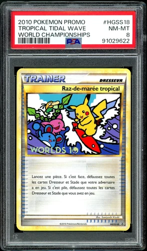 Pokemon FRENCH Tropical Tidal Wave 2010 World Championships Promo #HGSS18 PSA 8