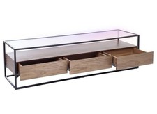 Dwell Divario TV Media Unit In Walnut, Glass & Metal(NEW)