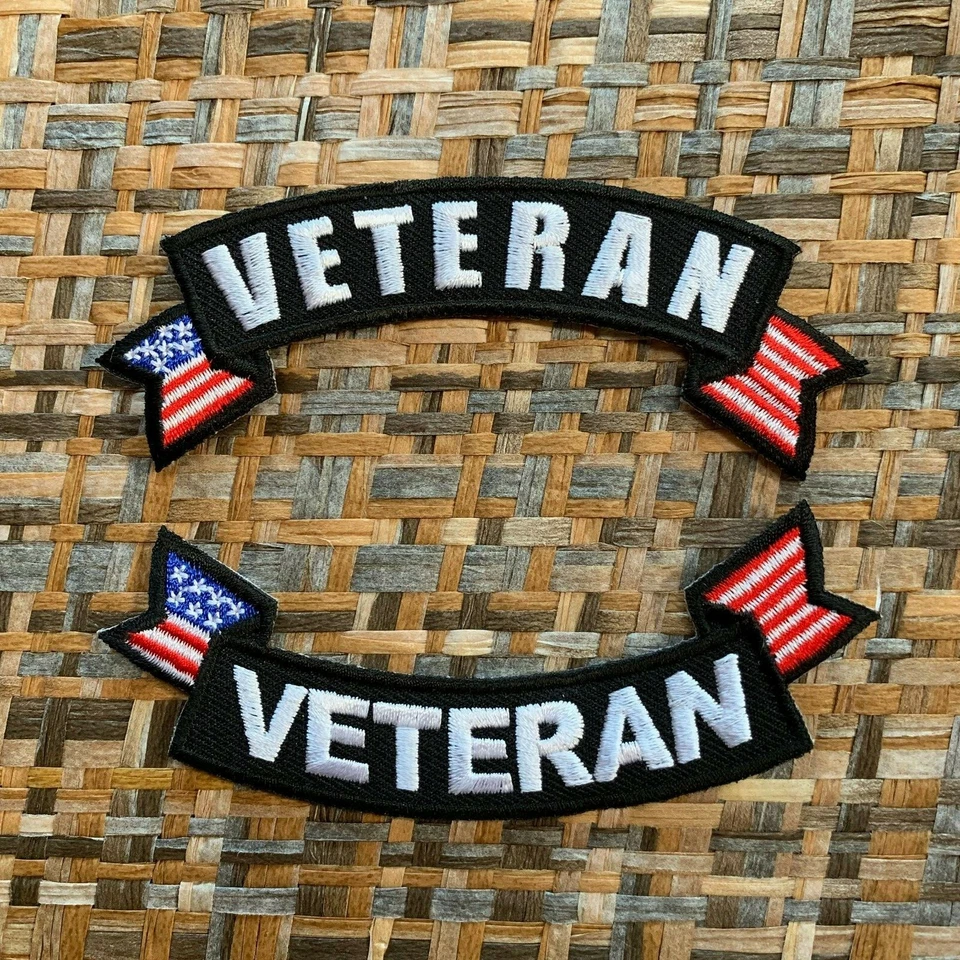 IVAMIS TRADING VETERAN Small Rocker American Flag Patch
