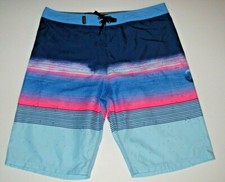 Hurley Big Boys 20/30 Blue Pink Stripe Surf Board Shorts Beach Swim