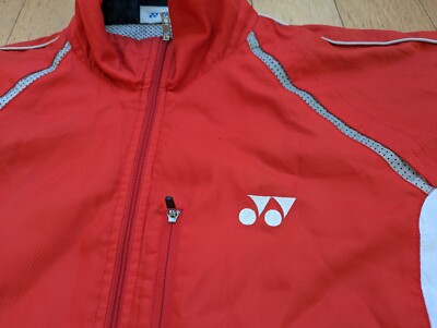 Yonex Red White Black Vented Jacket Large L Zip Badminton Racquet