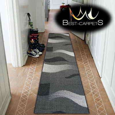Läufer Teppiche SIZAL FLOORLUX Wellen Modern Treppenbreite 70,80,100,120cm extra LANG