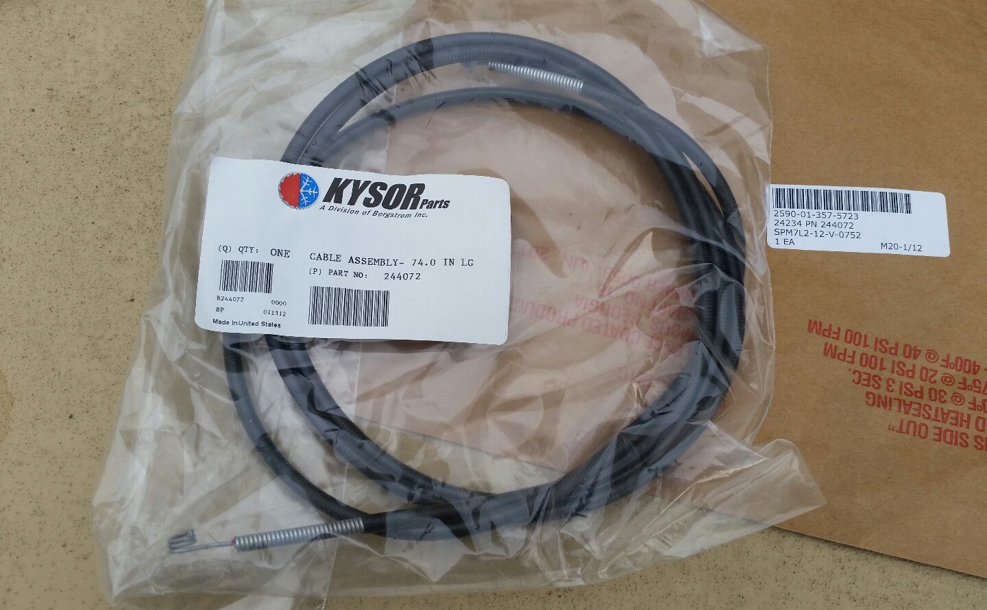74" (6') Kysor Bergstrom Automotive Truck HVAC Push Pull Cable Eyelets Universal eBay