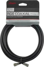 Rocketfish 12' RG6 In-Wall Indoor/Outdoor Coaxial A/V Cable Black 