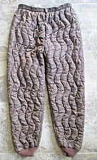 Vintage Quilted Pants 32x27 Insulated Nylon Base Layer Button Fly Brown Snow