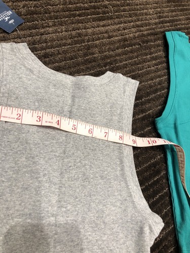 Hollister Damen Geripptes High Neck Tank Gr. S 3er Pack Bauch Grün Blau Grau Neu mit Etikett - Bild 10 von 10