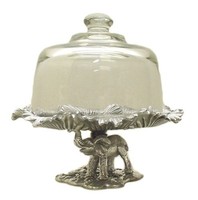 Arthur Court Elephant Footed 8-inch Plate With Glass Dome, New, Free Shipping Arthur Court Elephant Footed 8-inch Plate With Glass Dome, New, Free Shipping