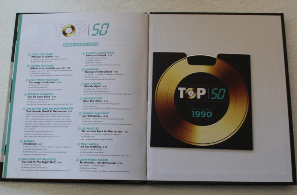 Top 50 - 1990 - Tears for fears  Dorothée ect , CD + livret - la collection - Photo 2/3