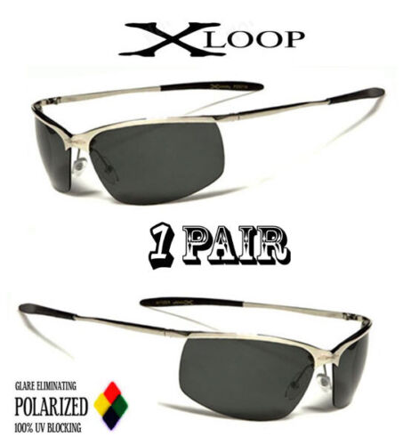 Gafas de sol X-Loop polarizadas para hombre con marco de metal semi sin montura deportes de diseñador UV400 - Imagen 9 de 19