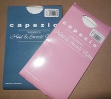 Lot of 3 CAPEZIO HOLD N STRETCH ch/ladies White tights 14  14C Dance footed