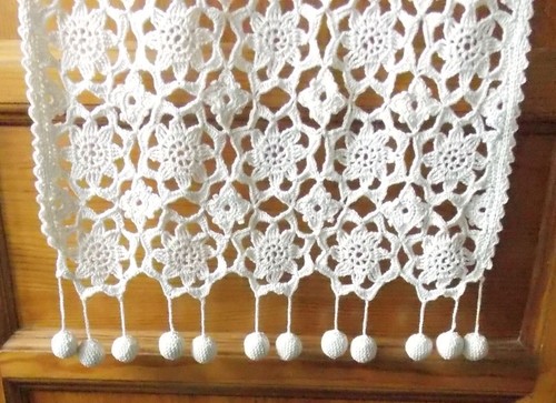 RIDEAU CROCHET ARTISANAT FRANCAIS S RAISONNIER AUBEPINE - Picture 8 of 8
