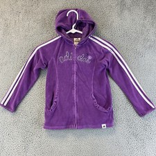 Adidas Full Zip Girls 6X Purple Hoodie Logo Youth Active Peach Skin / 53-24