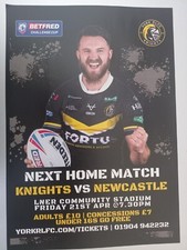 Rugby League A5 Flyer York Knights v Newcastle 21st April 2023 Challenge Cup