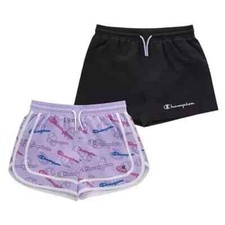 Champion Active Shorts Girls Size 14/16 2-Pack Purple Black