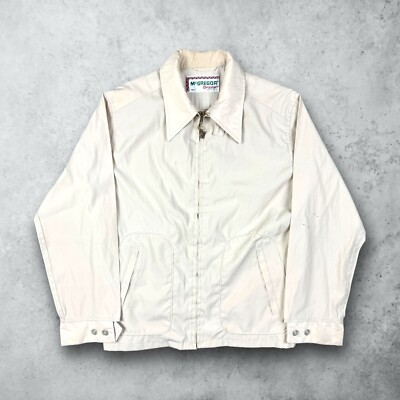 Vintage 60s McGregor Drizzler Windbreaker Jacket Cream Full Vintage 60s McGregor Drizzler Windbreaker Jacket Cream Full