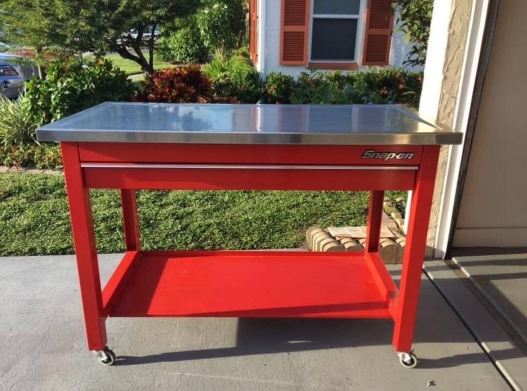 r*a様 Snap-on ドラム缶テーブルJBW240DT Snap-On Stainless steel top. One drawer table. $3k | eBay