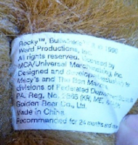 1996 Macy's Bullwinkle 24" Plush Moose Toy & Rocky Tiny Rocket J Squirrel w/Tags - Picture 7 of 7
