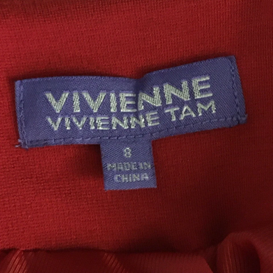 Blazer Vivienne Tam Para Mujer 8 Rojo Dorado Botones Manga Cremallera Bolsillos Chaqueta Foto 2 de 4