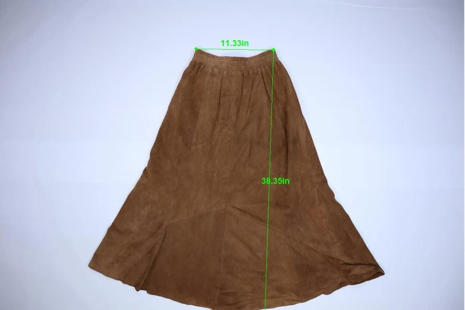 Vintage Artisan Wear Womens Brown Stretch Waist Pull On Long Leather Skirt L - Image 4 of 4