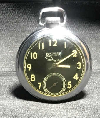 Vintage Ingraham Biltmore Luminous Pocket Watch Parts Or Repair | eBay