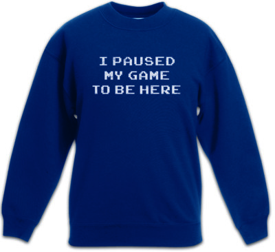 I Paused My Game To Be Here Kinder Pullover Pulli Gamer Games RPG Larp Fun Nerd