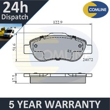 Adatto a Fiat Panda 2004-1.2 D + Altri Modelli Set Pastiglie Freno Anteriore Comline