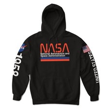 NASA Logo 1958 United States with Sleeve Prints Pullover Hoodie Sweatshirt
