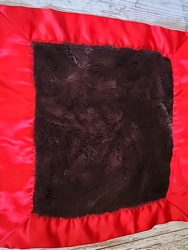 Sock Monkey Themed Patchwork Baby Security Blanket Satin Trim 13x14 - Picture 5 of 10