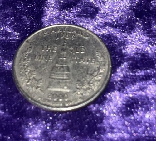 Quarter Dollar Maryland 1788 2000 E PLURIBUS UNUM D Off Center Back And Thicker - Picture 5 of 10