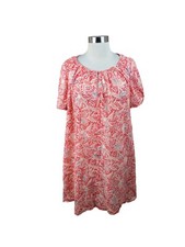 Tory Burch Melon Emmarentia Floral Shift Dress Red Pink Size 4 Summer Resort