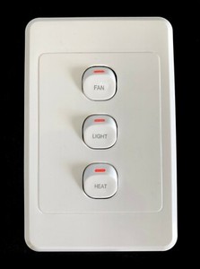 3 Gang Wall Switch Printed Fan Light Heat for Bathroom 3-in-1 Switch ...