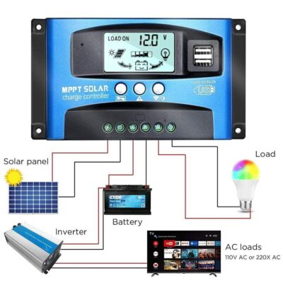 100A 12V-24V MPPT-Solar Ladegerät Controller Panel Regler Daul USB Digital LCD