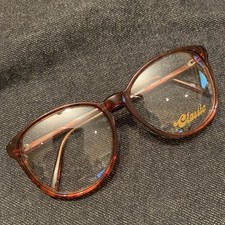NEW NOS VTG 80's France Brown Tortoise Keyhole Oversize BIG Frame Eye Glasses 55