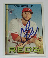 CODY REED SIGNED AUTO'D 2016 TOPPS HERITAGE CARD #608 CINCINNATI REDS