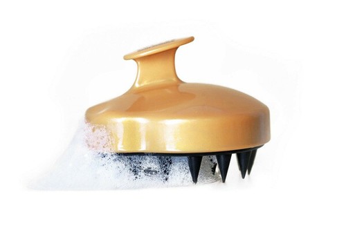 2 Cuidado del cuero cabelludo y masajeador de cabello cepillo de ducha de crecimiento cabezal de cuero cabelludo (dorado) - Imagen 5 de 8