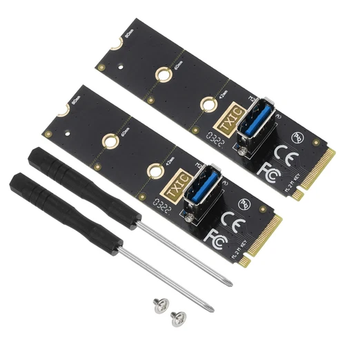M.2 NVME to USB3.0 PCI-E Riser M2 Slot Extended GPU Extension Adapter Card 2 Set