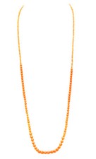 4-7mm Round Natural Orange Coral Necklace for Women Jewelry Long Necklace 32''