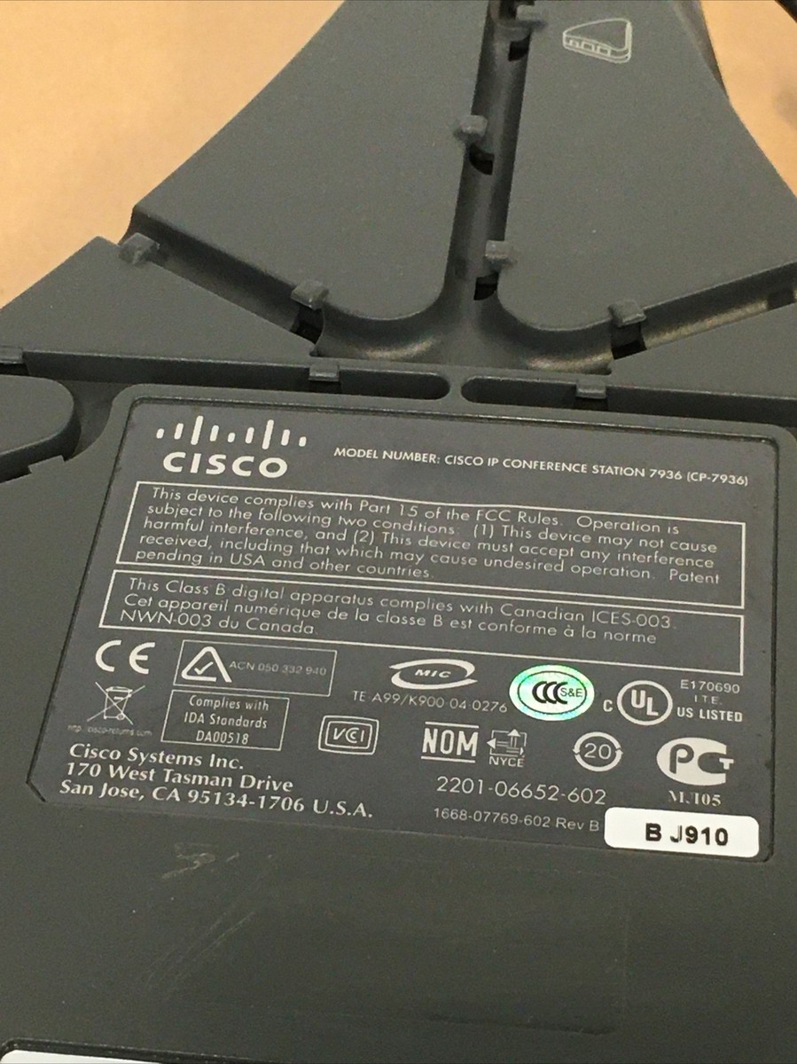 USED Cisco IP Conference Station Phone (Polycom) CP-7936 W/O USED Cisco IP Conference Station Phone (Polycom) CP-7936 W/O