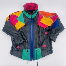 Pelle New York Milano Leather Jacket Women’s Medium Vintage 90’s Colorblock