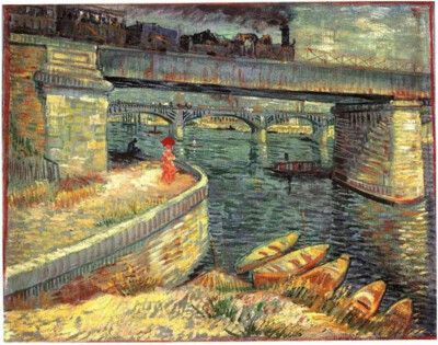 Bridge across the Seine -Van Gogh Handmade Canvas Oil painting Reproduce VVG026