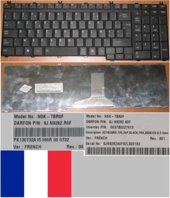 Clavier AZERTY Français Toshiba Satellite P100-253, D'occasion (MP-03233F0-920)