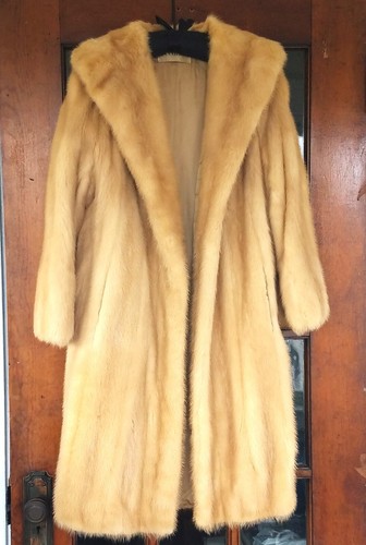 Full Length Blond Mink Coat Vintage Canadian Fur Company Ladies Elegant EMBA - Picture 8 of 11