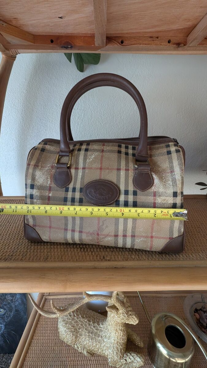 Very Vintage Burberry Beige Nova Check mini Boston Bag PVC Very Vintage Burberry Beige Nova Check mini Boston Bag PVC