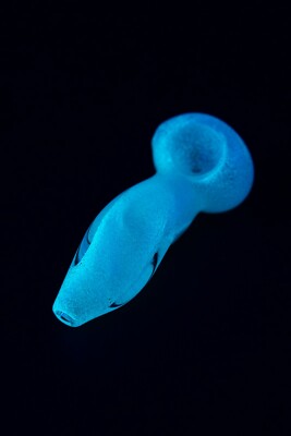 3'' Twisted Glow in the Dark TOBACCO  Hand Smoking Pipe w/ Carb Hole