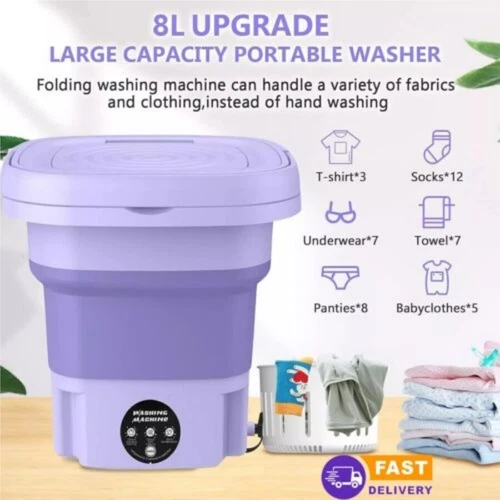 ✅ Portable Washing Machine Mini Washer Foldable Washer & Spin Dryer Small Travel